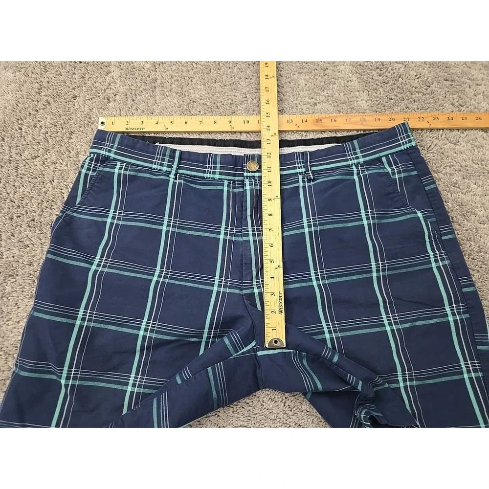 Greg Norman for Tasso Elba Shorts Mens 42 Blue Plaid Inseam: 10